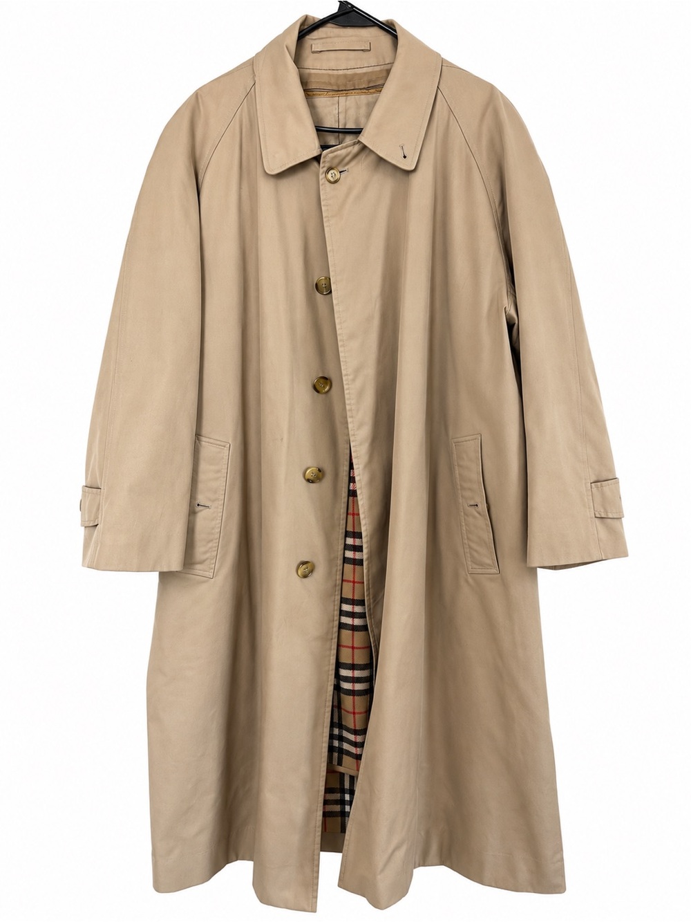 Burberry Vintage Beige Men Trench Rain Coat Nova Check Lining XL 26